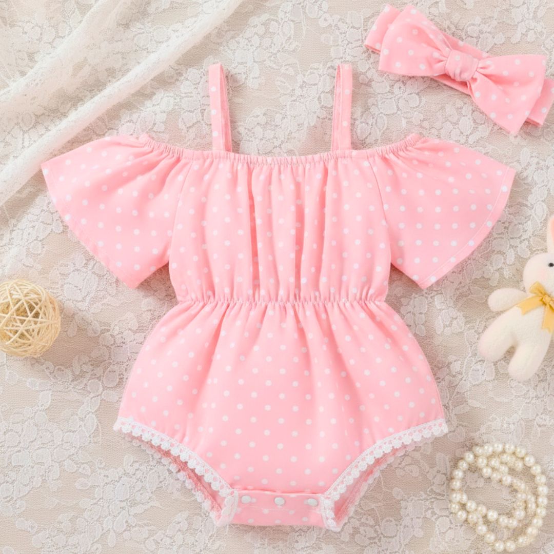 Body rosa com babados