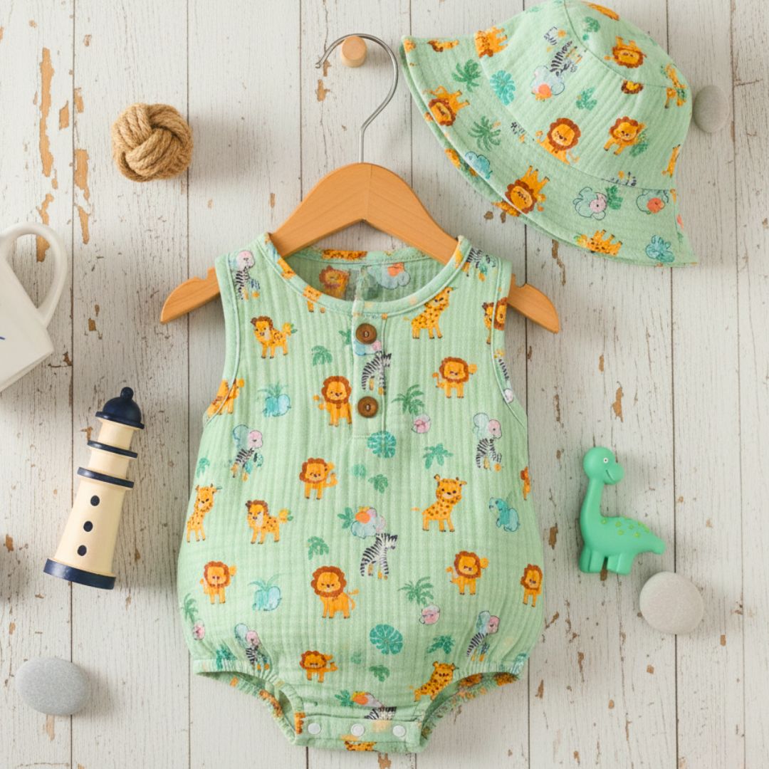 Body estampado com babados